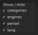 Search options context menu